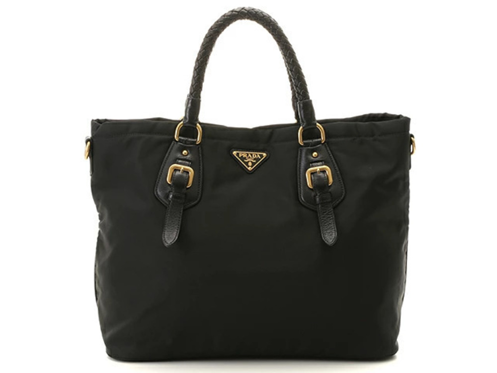Prada shoulder bag black calfskin